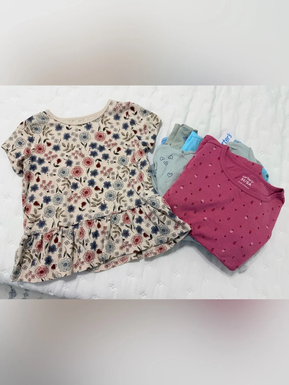 NWT- Carters & The Children's Place toddler girls LOT of 8 tops (5T)